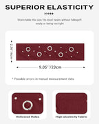Grommet Headband for Women, Red Round Studs 23cm Hollow Out Elastic Hair Band, Eyelets Punk Grunge Stylish Hairband
