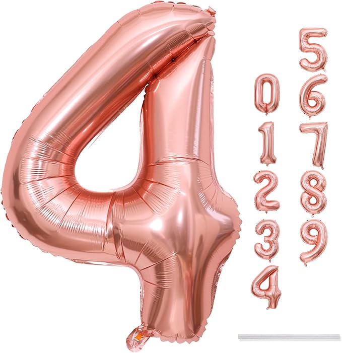 40 Inch Rose Gold Number 4 Balloon - Image 9