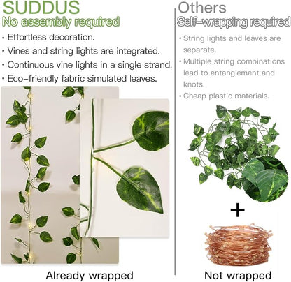13.1FT 40LED Pothos Vine with Lights Battery Operated Copper Wire | String - Image 3