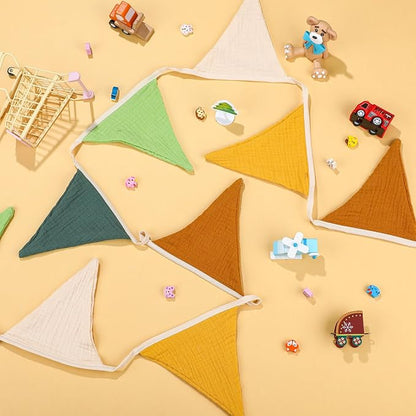 Oudain 2 Pcs Pennant Banner Flags Nursery Garland Triangle Bunting Flags - Image 5