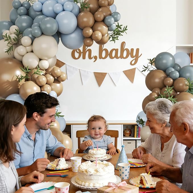 Blue and Brown Balloon Arch Kit - Image 4