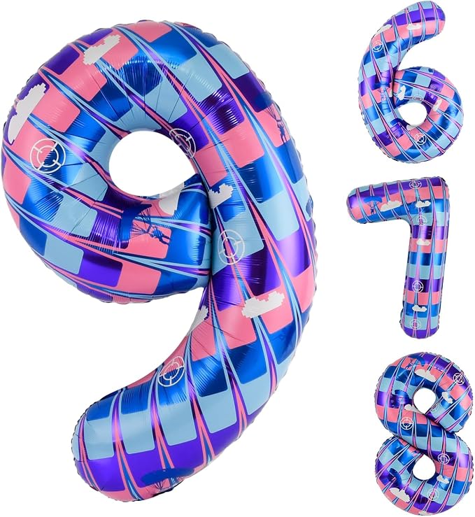 40 Inch Video Game Themed Number 9 Balloon, Birthday Party Decorations | Large by AXBMM