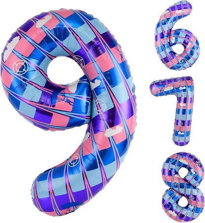 40 Inch Video Game Themed Number 9 Balloon, Birthday Party Decorations | Large by AXBMM