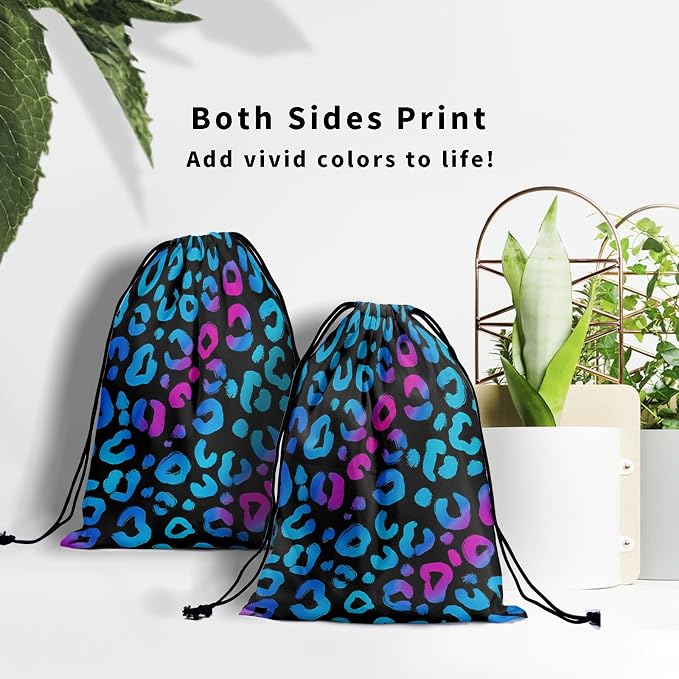 Giwawa Leopard Print Drawstring Grip Bag - Image 7