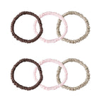 Silk Scrunchies Pack of 6 Pure Mulberry Silk Hair Ties with Elastic Band Silk Scrunchie for Hair No Damage