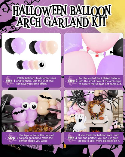 Halloween Balloon Arch Garland Kit, Explosion Star Ghost Foil Balloons - Image 8