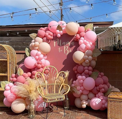 Light Pink Double Stuffed Balloons Different Size 115Pcs 5/10/12/18" Pink - Image 6