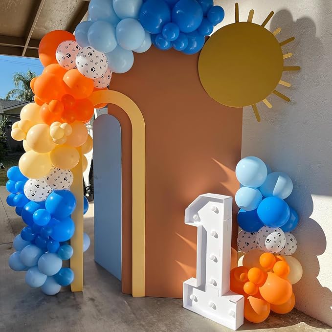 HILAVO Dog Paw Balloons Orange and Blue 60pcs 12 Inch Paw Print Puppy Balloons - Image 4