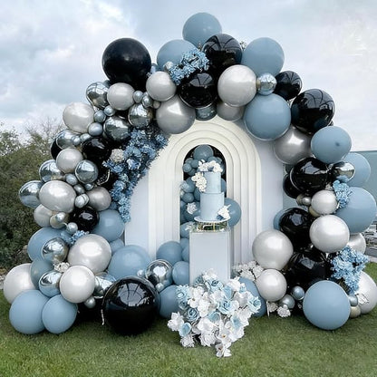 50pcs Matte Dusty Blue Party Balloons, 12 Inch | Slate Blue Latex Helium - Image 5