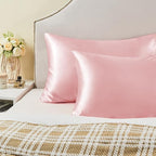 BEDELITE Satin Pillowcase for Hair and Skin, Super Soft Similar to Silk Pillow Cases 4 Pack with Envelope Closure, Cooling Pillowcases for Women Men (20"x26" Standard Size, Pink)