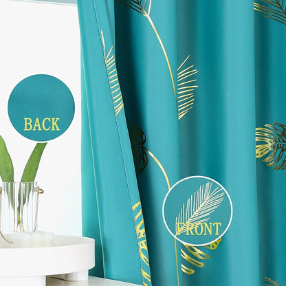 Teal Blackout Curtains 102 Inches Long, Grommet Curtains - Image 3