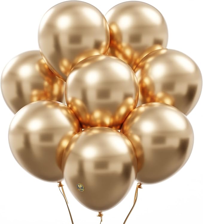 AFTERLOON® Biodegradable Natural Rubber Latex Balloons 24 pcs Chrome Champagne by AFTERLOON%C2%AE