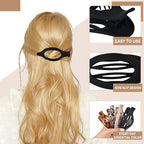 4 PCS Large Flat Hair Clips for Women Girls, French Concord Lay Down Claw Clips for Thick Thin Hair, No-Slip Duck Billed Barrettes, Tortoise Print Stylish Strong Hold Hair Accessories - Leopard2