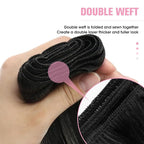 YoungSee Weft Hair Extensions Black Roots to Silver Mix Black Human Hair Weft Extensions Balayage Sew in Bundles Human Hair Long Straight Hair 22Inch 100G