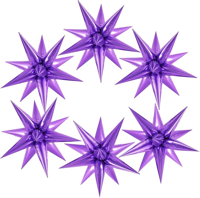 72 Pcs Star Balloons Foil Explosion Balloons Magic 12 Point Star Cone Balloon by Unknown