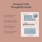 Kitsch Satin Pillowcase, Softer Than Silk Pillow Cases King, Cooling Pillow Covers, Satin Pillowcase with Zipper for Hair, Skin & Quality Sleep, Wrinkle-Free & Smooth, King Size 19"x36", Haze Blue