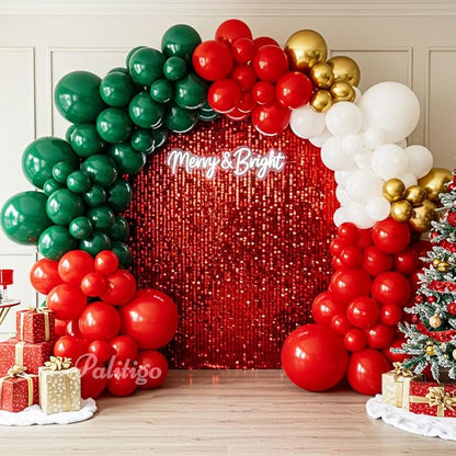 Christmas Balloon Arch Kit, 12 and 18 in Sizes, Christmas Party Decorations by Palitigo