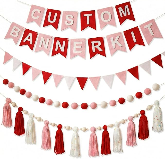 SmoothNovelty 139 Pcs Felt DIY Custom Banner Kit Include 104 Letters 18 by SmoothNovelty