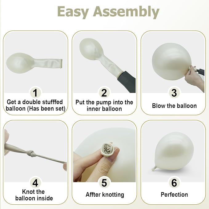 Pearl White Double Stuffed Balloon Arch Kit - Image 4