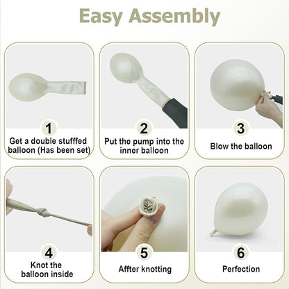 Pearl White Double Stuffed Balloon Arch Kit - Image 4