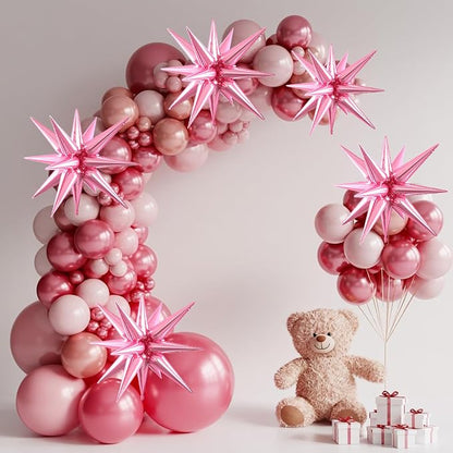 Pink Star Balloons, 22/27 Inch Pink Star Foil Balloons, Aluminum Foil Balloon - Image 5