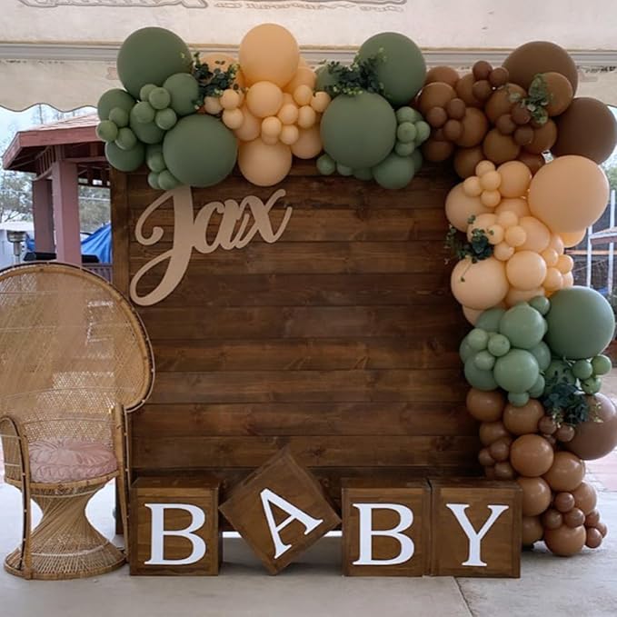 Sage Green Brown Balloons - Image 7