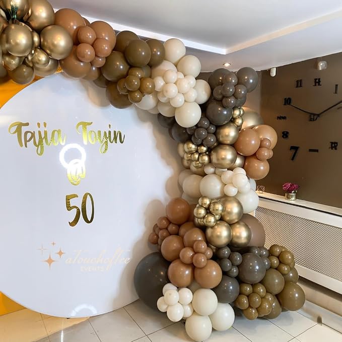 Brown Balloon Garland Arch Kit, Nude Tan Balloon Set - Image 7