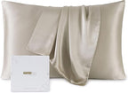 ZIMASILK Upgraded 100% 6A Grade Pure Mulberry Silk Pillowcase for Hair and Skin Silk Pillow Cases with Reinforced Hidden Zipper, More Soft & Durable, Gift Box (Standard 20"x26" Taupe)