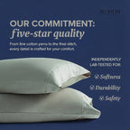 Beckham Hotel Collection 100% Cotton Pillow Cases King Size Set of 2, 500TC, Luxury Sateen Pillowcases, Open End, Breathable, Moisture-Wicking, Aqua Gray