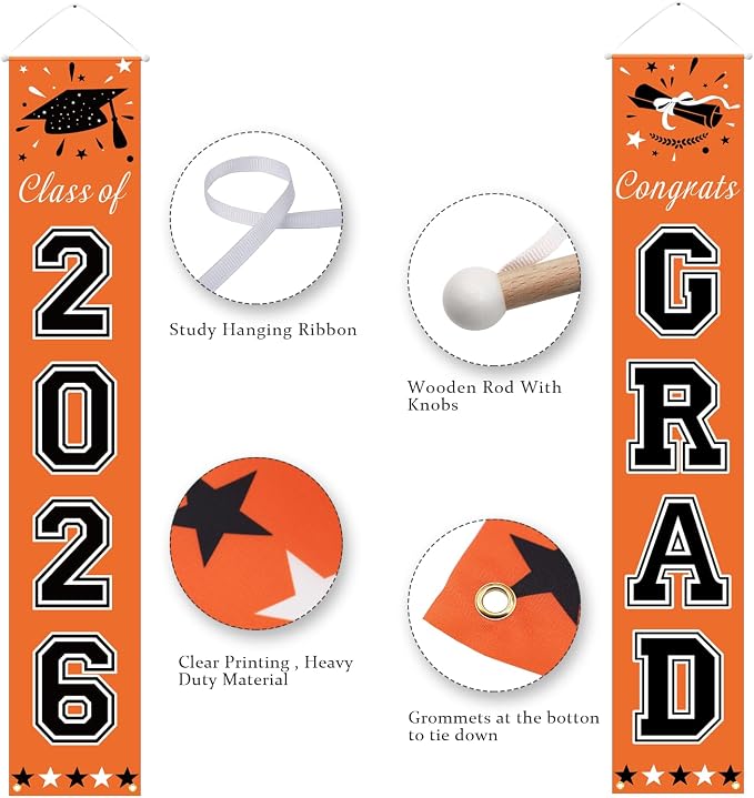 DAZONGE 2026 Graduation Party Decorations Orange and Black - Image 5
