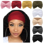 DRESHOW 8 Pcs Wide African Turban Headbands for Women - Vintage Wrap for Sports, Workouts, and Hair Accessories