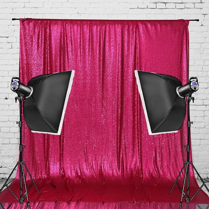 Eternal Beauty Hot Pink 3mm Sequin Backdrop 8x8 Ft - Image 8