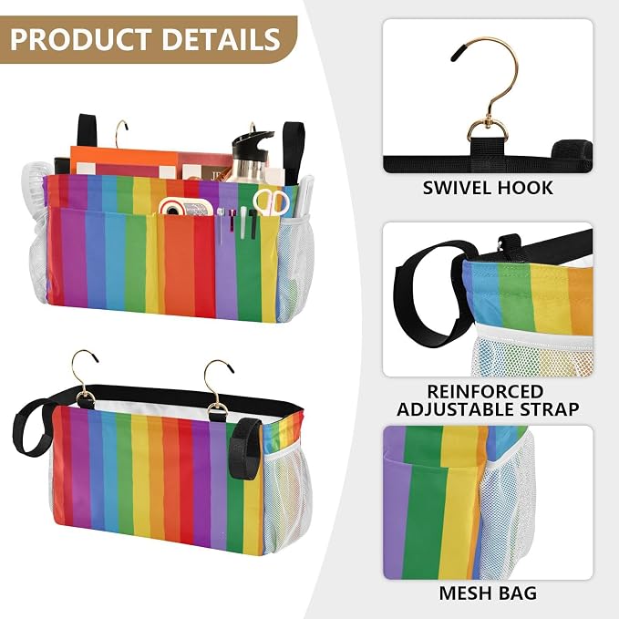 Bedside Caddy Hanging Bunk Bed Caddy Bed Organizer Hanging Pocket - Image 5