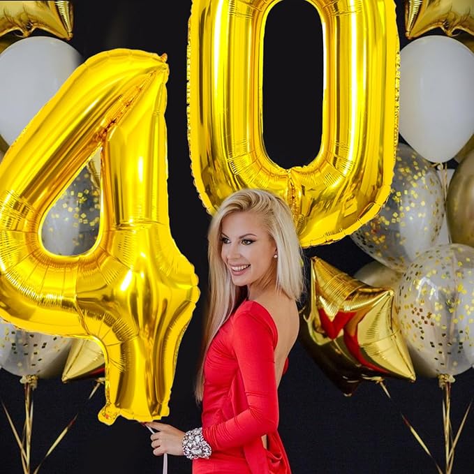 Gold Number Balloons Birthday Balloons - Image 5