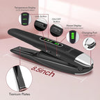SUNMAY Cordless Hair Straightener, 0.85 Inch Titanium Portable Hair Straightener for Travel, Cordless Mini Flat Iron Hair Straighteners and Curlers 2 in 1, Dual Voltage, On-The-Go & 20S Fast Heat Up
