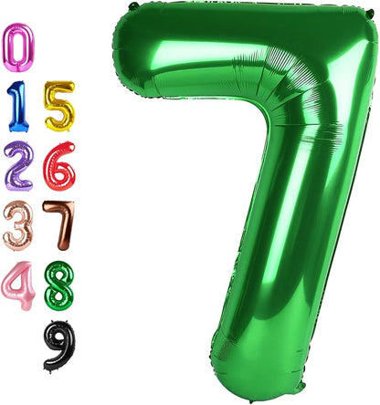 Number Balloons Green 7 Balloon 40 inch by Enyeopd