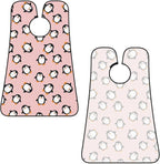 Adjustable Beard Bib, Non-Stick Hair Catcher Cape for Men's Shaving, Waterproof with 2 Suction Cups, Pink Polka Dots Cute Animals Cartoon Penguin Shave Bib