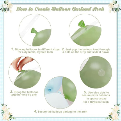 Dusty Blue Sage Green Balloon Arch Kit - Image 6