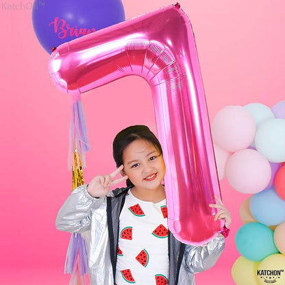 KatchOn, Giant Hot Pink Number 7 Balloon - Image 6