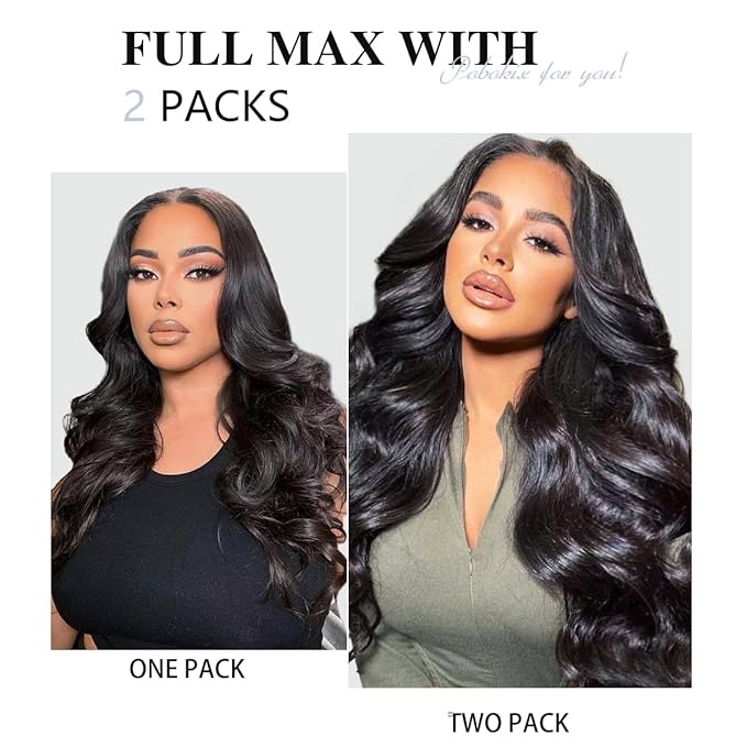 2 Pack 240g 16Pcs Body Wave Seamless Clip in Hair Extensions Real Human Hair Full Head 15A Remy Human Hair Clip ins with PU Skin Weft 16inch Natural Black