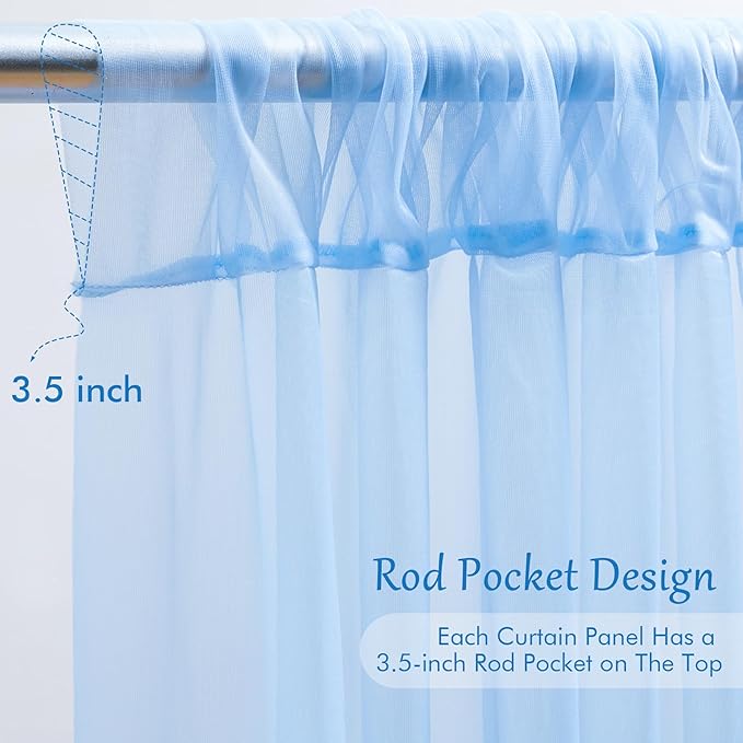 20x10ft Baby Blue Tulle Backdrop Curtain - Image 5