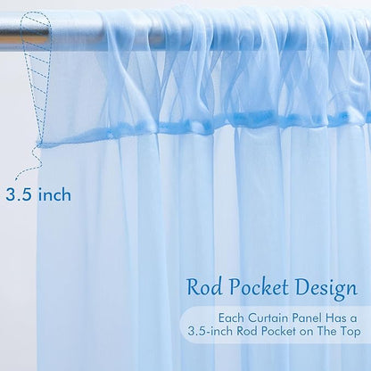 20x10ft Baby Blue Tulle Backdrop Curtain - Image 5