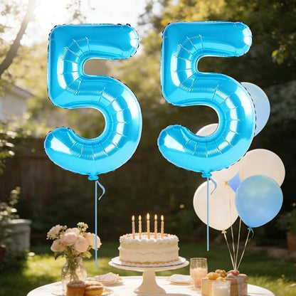 40 Inch Number 55 Balloons for 55th Birthday Party Decorations, 0-100 Jewelry - Image 3