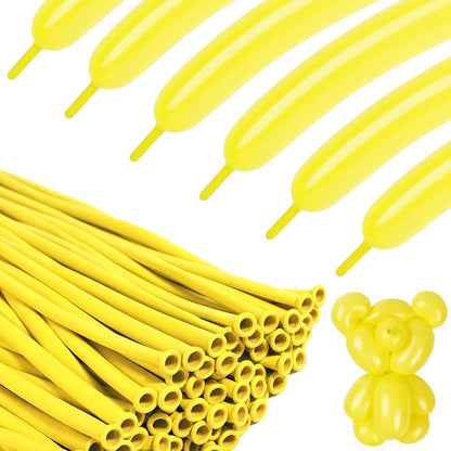260 Balloons - Yellow Long Balloons by KEXINGTUO