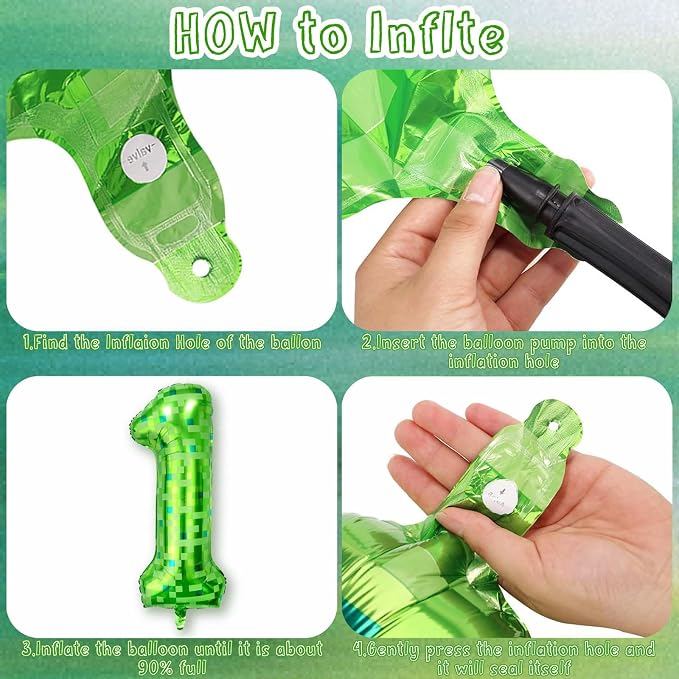 40 Inch Lime Green Pixel Number 11 Balloon, Gamer Video Game Birthday Decor | - Image 4