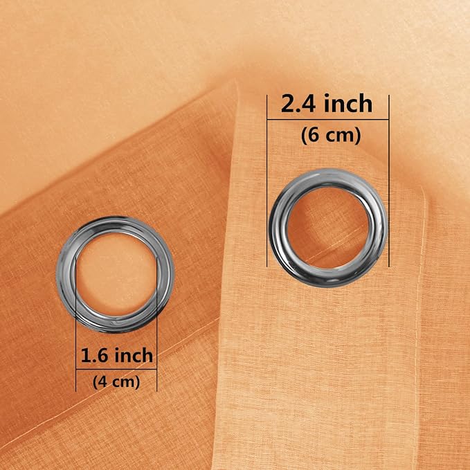 DWCN Ombre Faux Linen Extra Long Fall Sheer Curtains - Image 3