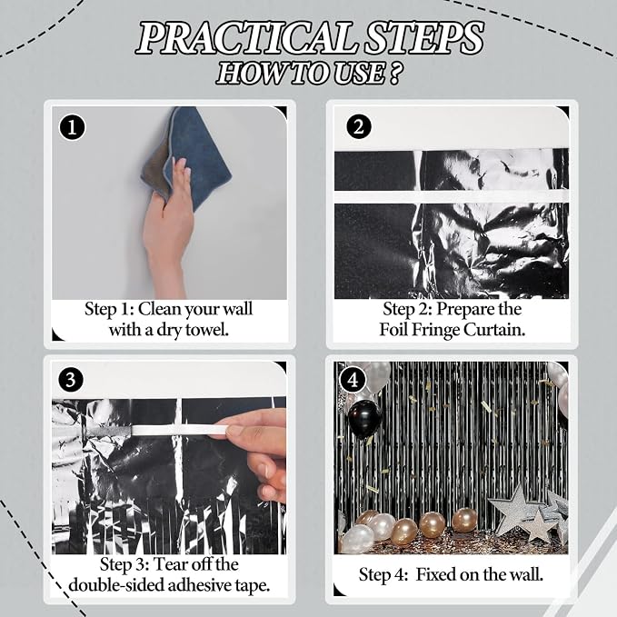 DECOCKRAT 3 Pack Foil Fringe Backdrop - Image 2