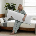 Body Cooling Pillow Cases Cover, Bamboo Rayon White Body Pillowcases with Zipper Closure, Cool and Breathable Pillow Case for Hot Sleepers and Night Sweats, 20x54 inches