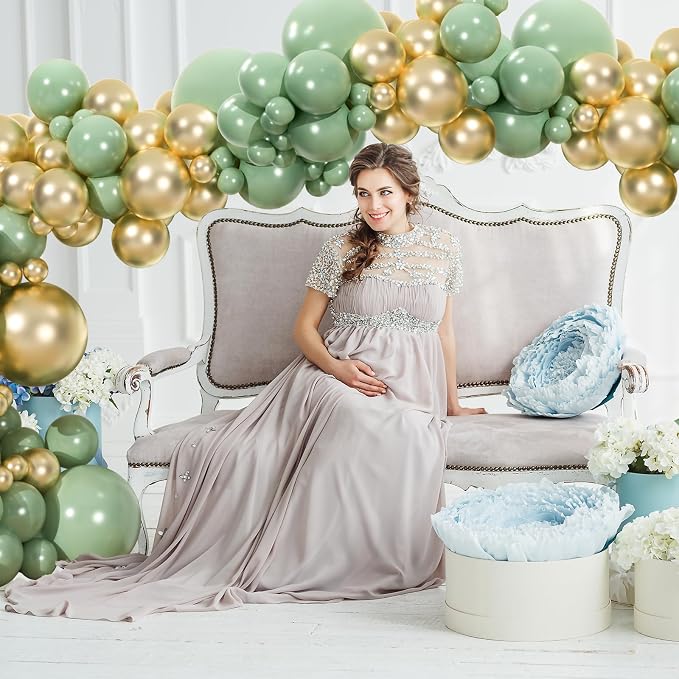 110pcs Sage Green and Metallic Balloons Garland Arch Kit, 18/12/10/5 Inch | - Image 6