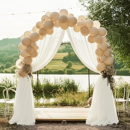 Ivory Wedding Arch Draping Fabric Backdrop Drapes Sheer 6 Panels | 28.7"x20FT - Image 5